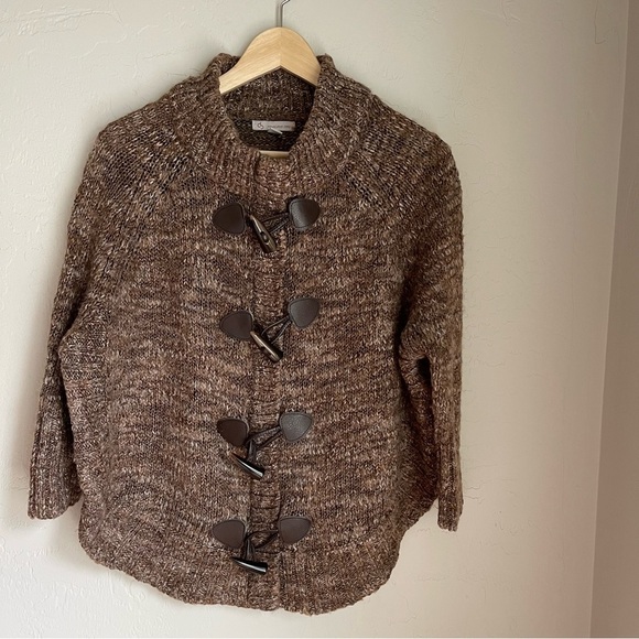 Dress‎ Barn Wool Blend Knit  Pullover Poncho Sweater in Brown Size: XL - Picture 9 of 9